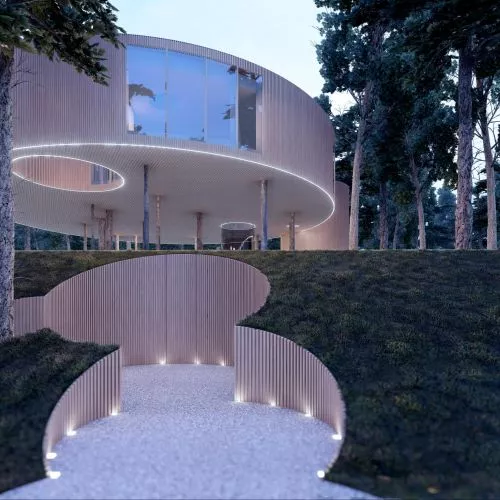 Tree House, or levitating house among the trees