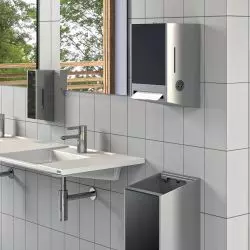 Stojak Premium z dozownikiem środka dezynfekującego EXOS., F5L-Mix armatura umywalkowa, EXOS. Akcesoria/umywalka