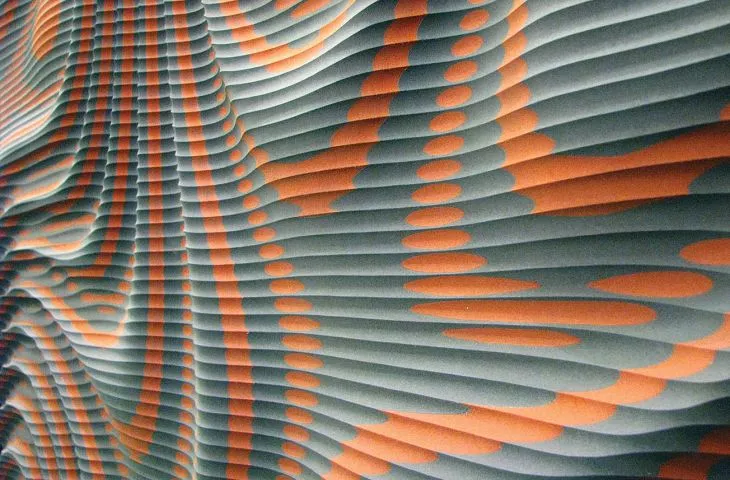 Decorative elements and materials in modern architecture, design and interior design