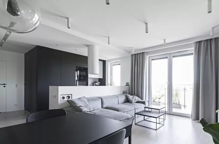 Minimalist interior of an apartment in Lublin