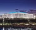Budynek Wydziału Architektury Politechniki Poznańskiej z oświetleniem od Lena Lighting
