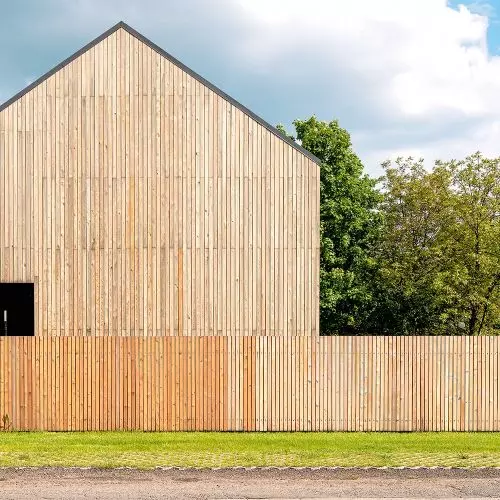 Modern barn in minimalist design. House in Czeladz