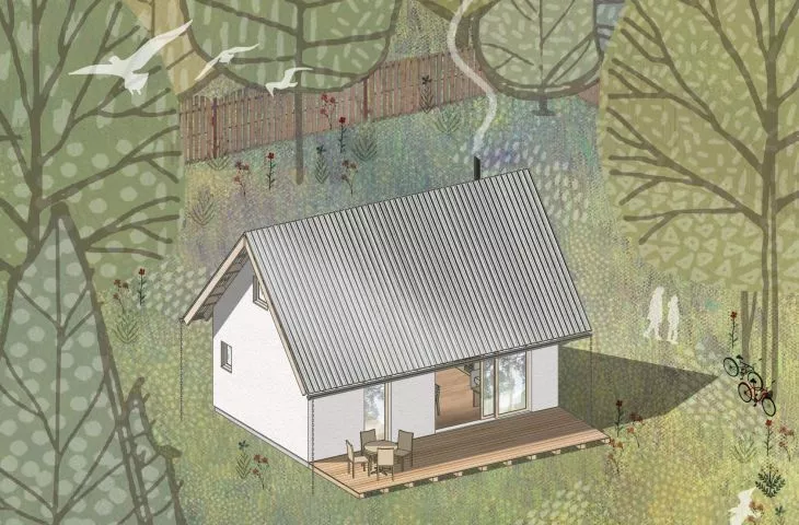 An idyllic vacation in the countryside. The house on the application by the studio Ggrupa