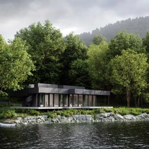 Dom nad brzegiem jeziora. Organic Shelter projektu Studio. O.