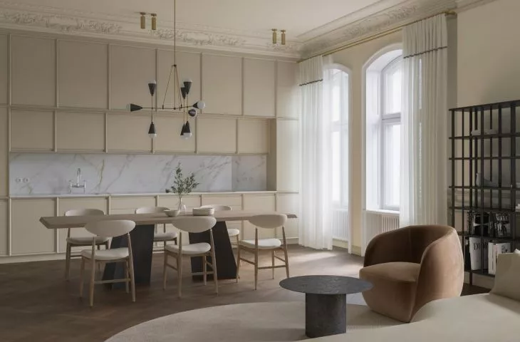 An interior that takes you back in time. Apartment at 13/15 Foksal Street designed by ID Studio.