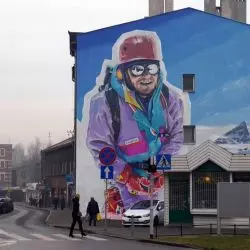Mural - Memorial Jerzego Kukuczki w Katowicach