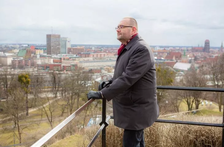 profesor Lorens na Górze Gradowej w Gdańsku