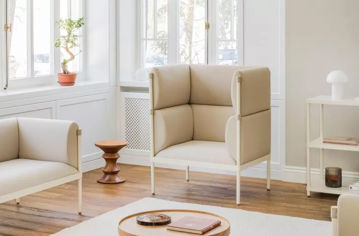 STILT armchair with high backrest