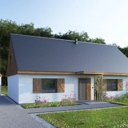Prosta architektura nawiązująca do tradycji regionu. Dom jednorodzinny w Marczowie