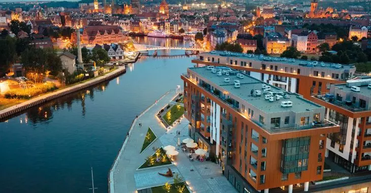 widok na Motławę, I etap Brabank Apartamenty