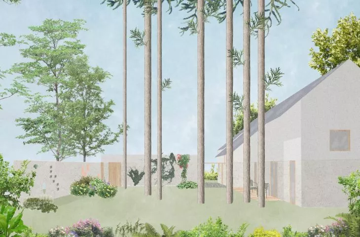 Dom za ścianą wspomnień. Projekt architektek z grupy Zmrok