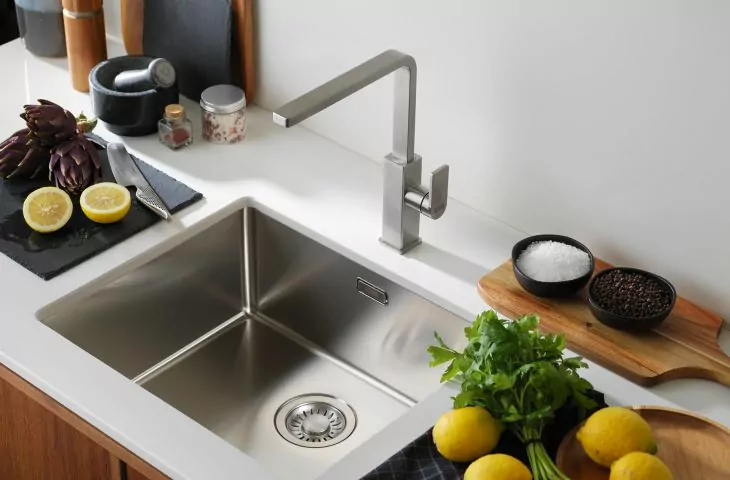Kitchen design. Durable and fashionable stainless steel faucets - 40 models for every interior style.