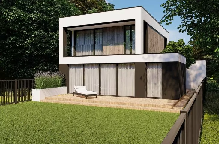 Single-family house on a narrow plot of land designed by PRZEarchitekci
