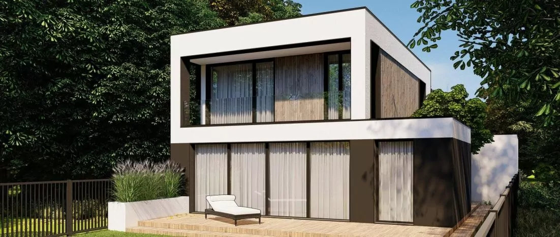 Single-family house on a narrow plot of land designed by PRZEarchitekci