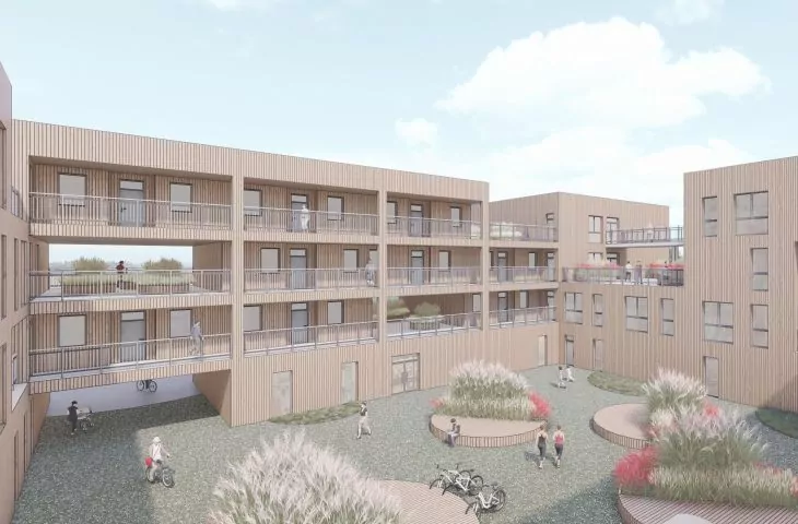 Co-living in Opole. Design of a multifamily building with common spaces.