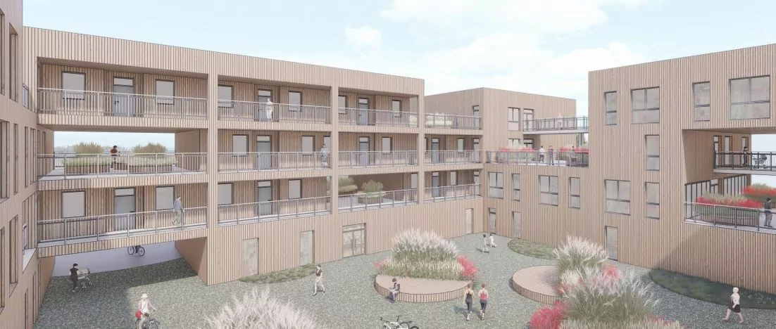 Co-living in Opole. Design of a multifamily building with common spaces.