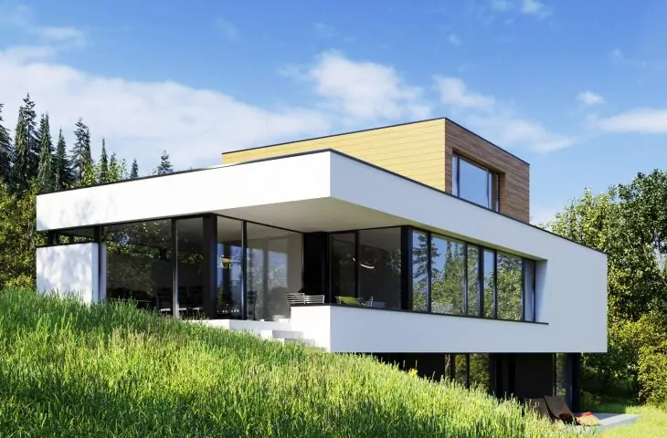 A house in Slovakia with a view of the High Tatras. A project that takes advantage of the advantages and limitations of a steep plot of land