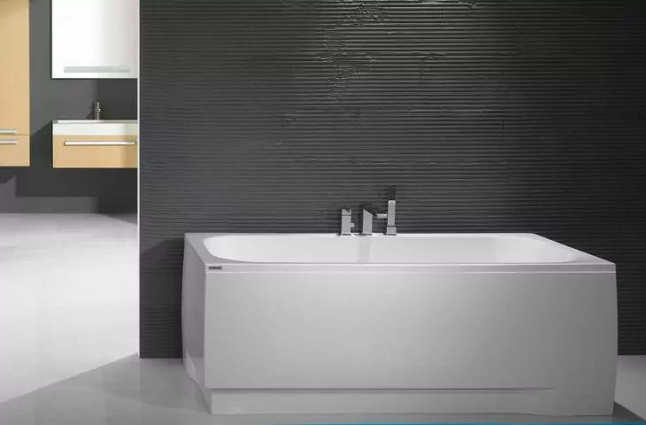 Rectangular bathtub with double-sided backrest WPdo/FREE