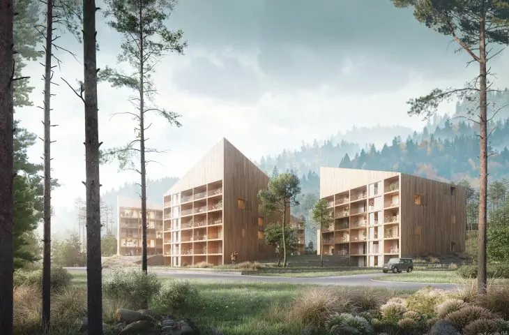 A complex of hotel pavilions in Wisla designed by Franta Group