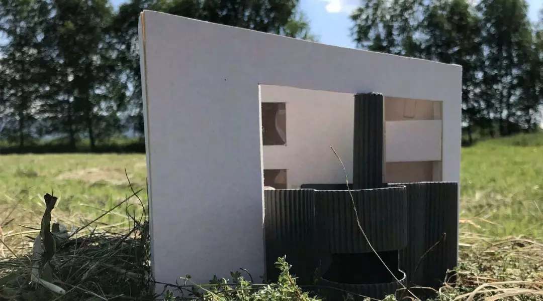 Nagrodzona praca w konkursie „Architektura Betonowa – Gra Brył – Dom w Krajobrazie”