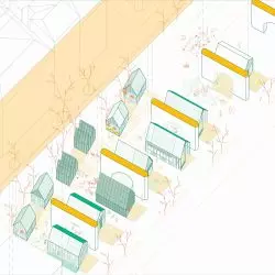 Projekt centrum sąsiedzkiego z ogródkami działkowymi