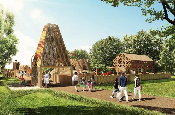 A playground like a medieval settlement will be built in Wroclaw's Millennium Park