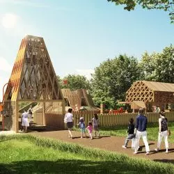 Dzwonnica — brama wejściowa na teren placu zabaw