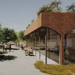 Projekt Centrum kultury i integracji sąsiedzkiej przy Forcie Bema, kawiarnia