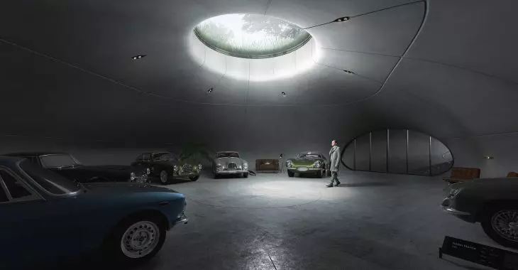 Wnętrze muzeum aut Aston Martin