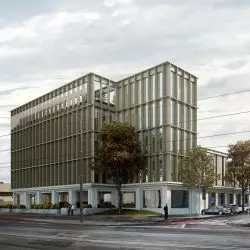 Wizualizacja biurowca H6 na terenie MTP przy ul. Grunwaldzkiej w Poznaniu, proj. CDF Architekci, © CDF Architekci