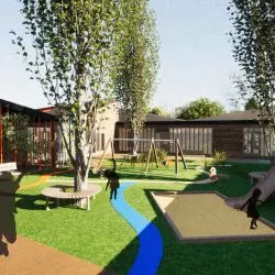 Dziedziniec przedszkola został przekształcony w plac zabaw