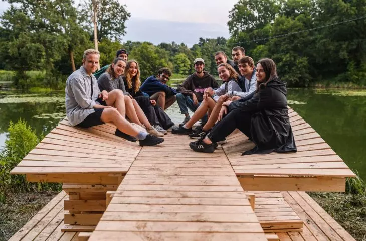 Relaxation amidst wild nature. Participants of the Mood for Wood workshop created five unique pieces of urban furniture