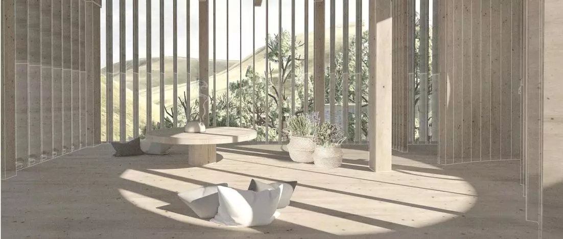 Symbioza architektury z naturą. Projekt Domu Jogi inspirowany kulturą Wschodu