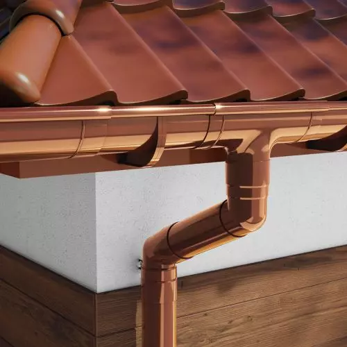 Coated sheet, PVC and acrylic copolymer gutter systems and soffits