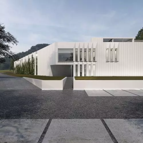 Halobiur 123 - concept of full green office space and warehouse hall