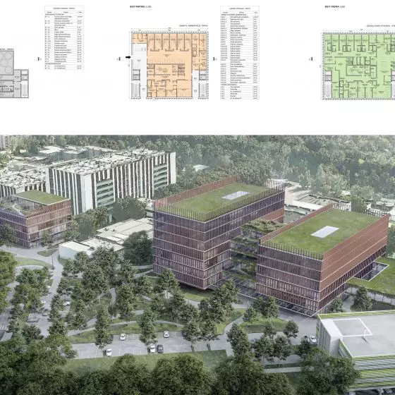 II Nagroda w konkursie na projekt nowego budynku Instytutu Onkologii w Gliwicach