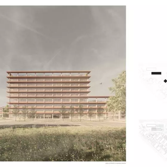 Wyróżnienie (ex aequo) w konkursie na projekt nowego budynku Instytutu Onkologii w Gliwicach