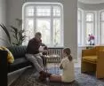 Ściany: farba Tikkurila Optiva Nature 5, kolor 1960 (wzornik Tikkurila Deco Grey)