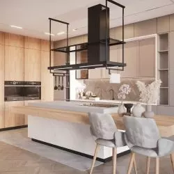 Asymetryczny okap wyspowy Nortberg Metropolis Premium Glass ze szklaną półką