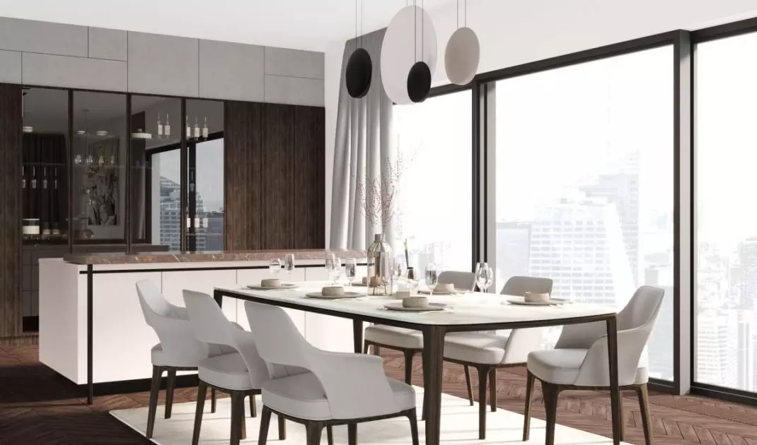 Minimalist arrangement of the living area