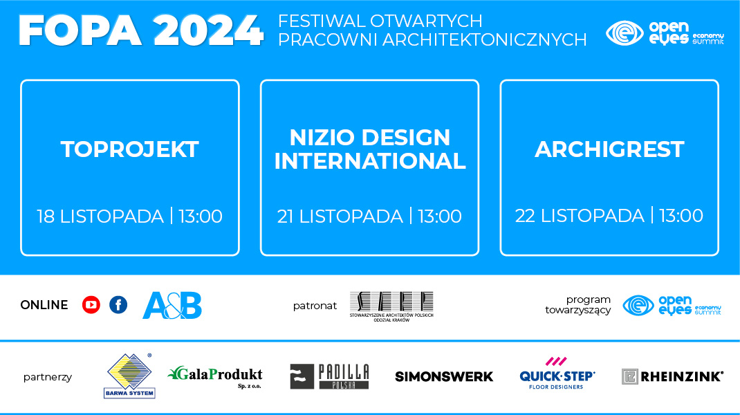 Oglądnij LIVE-wideo z pracowni biorących udział w jesiennej edycji Festiwalu Otwartych Pracowni Architektonicznych 2024