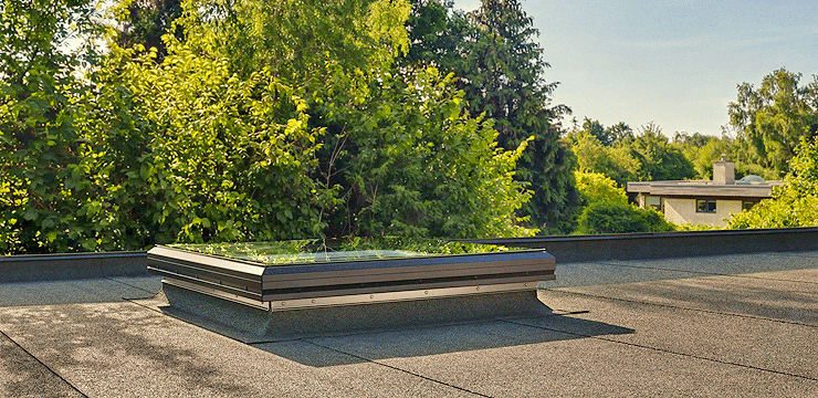 Standardowy moduł szklany Velux do dachu płaskiego