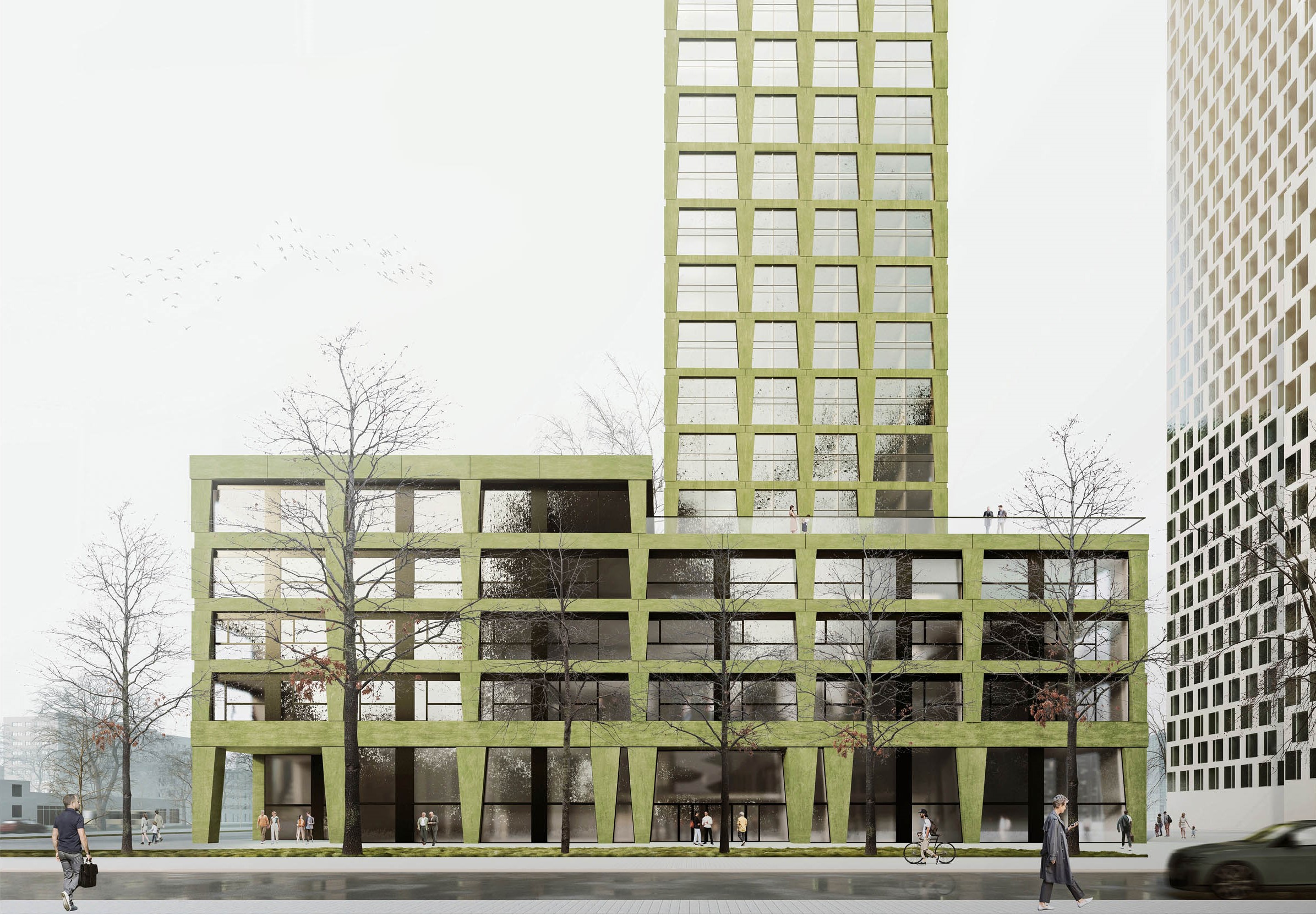 przykładzie budynku mixed-use z wieżą mieszkalną.