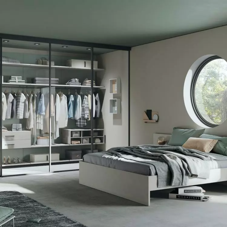 Cupboard with transparent doors