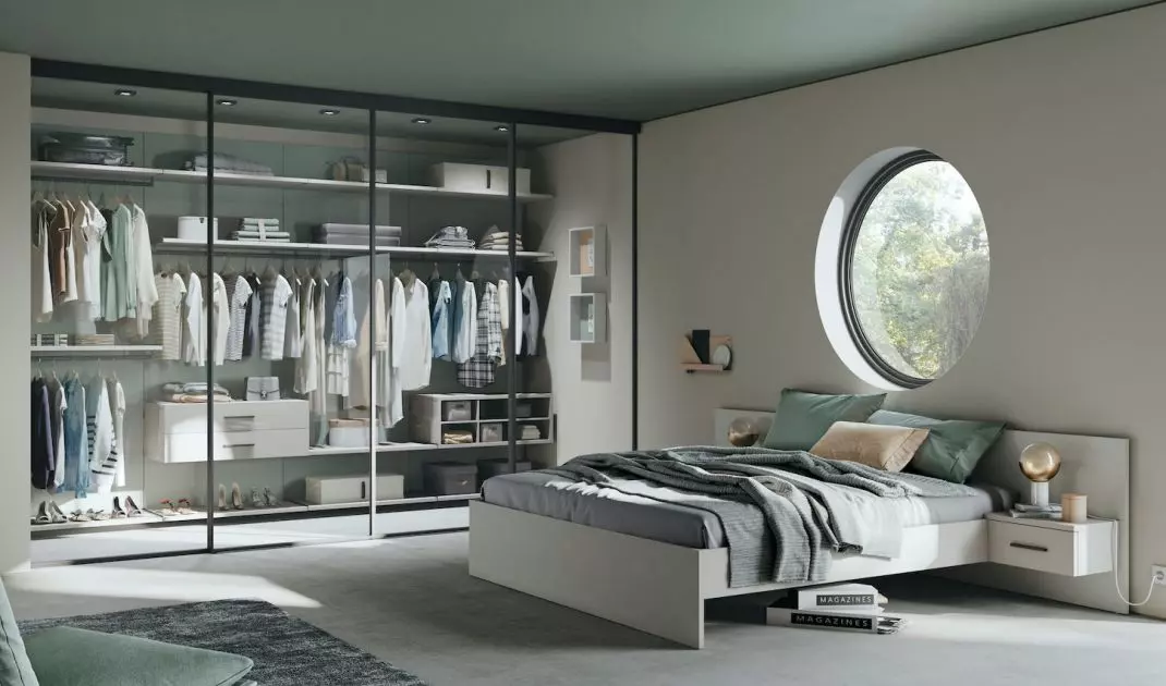 Cupboard with transparent doors