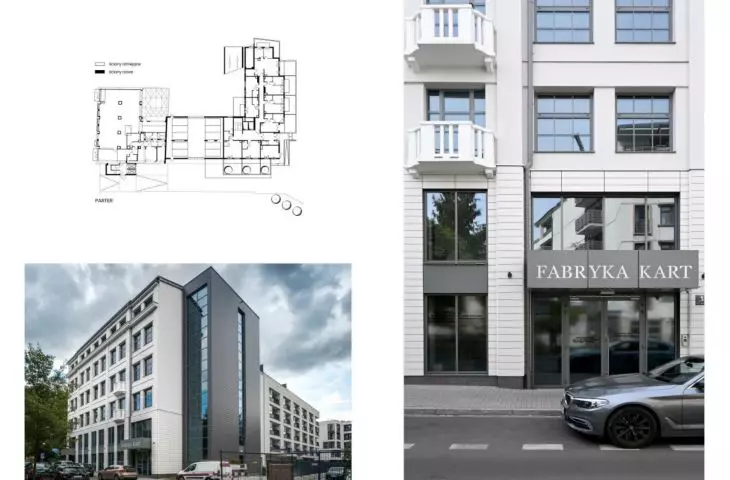 Fabryka Kart. Przebudowa i adaptacja budynku zabytkowej drukarni na cele biurowe oraz rozbudowa o  część mieszkalną