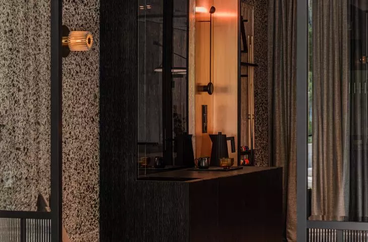 a variety of patterns and textures can be seen in the rooms