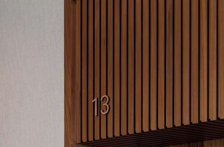 detail above the entrance to the apartment