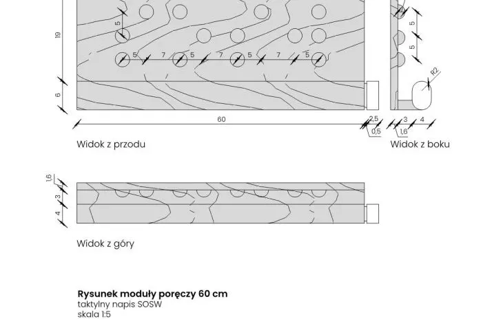 Schemat projektowy poręcz