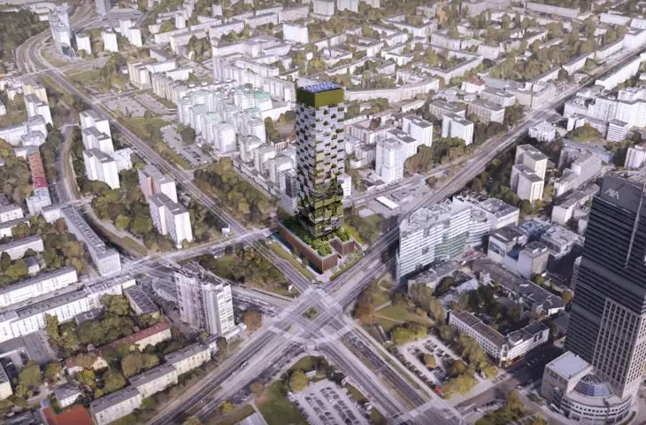 Wizualizacja ekologicznego wieżowca w Warszawie